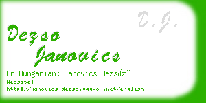 dezso janovics business card